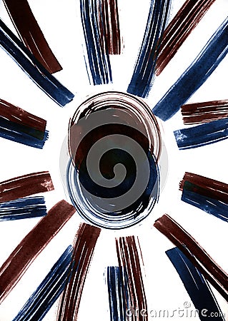 Movement of straight lines to the center from the edges of the format or vice versa, depth of perception, abstract graphics, Stock Photo