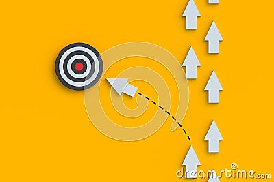 Movement towards the goal. Determining the focus of attention. Taking advantage of the opportunity Stock Photo