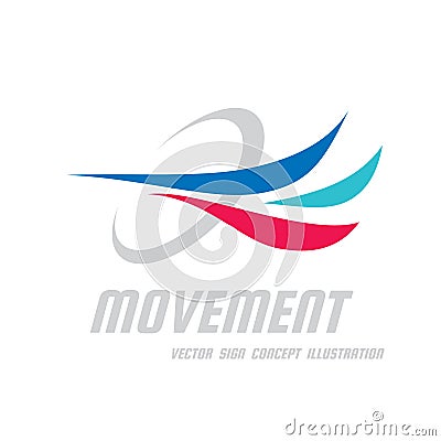 Movement - vector business logo template concept illustration. Abstract colored dynamic shapes. Progress development sign. Vector Illustration