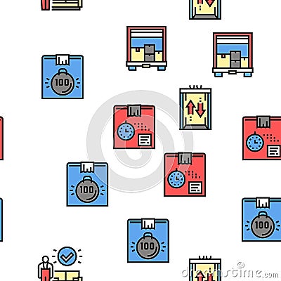 Mover Express Service Vector Seamless Pattern Vector Illustration