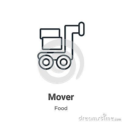 Mover outline vector icon. Thin line black mover icon, flat vector simple element illustration from editable food concept isolated Vector Illustration