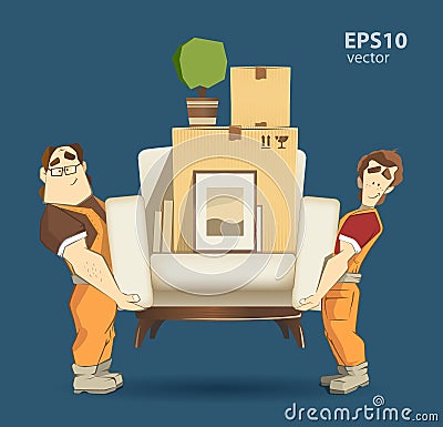 Movers illustration Vector Illustration