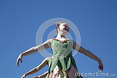 Moves of the ballet dancers are graceful Editorial Stock Photo