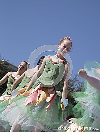 Moves of the teens ballet dancers are graceful Editorial Stock Photo