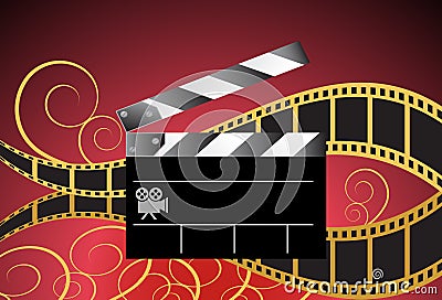 Movie Background: Film Slate Reel Vector Illustration