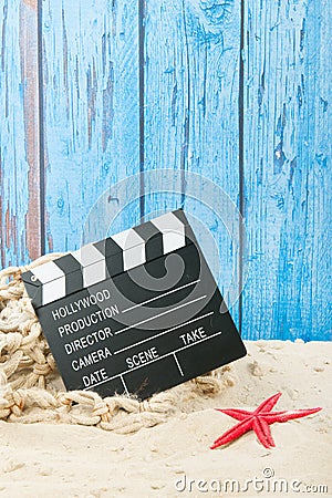 Movie at the beach Stock Photo