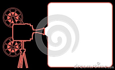 Movie Cine Projector Copy Space Vector Illustration