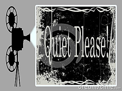 Movie Cine Projector Quiet Please Stock Photo