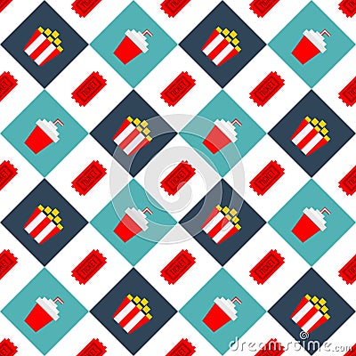 Movie Cinema seamless pattern background2 Vector Illustration