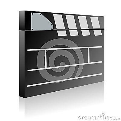Movie clapboard on white background Vector Illustration