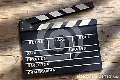 Movie clapper board Stock Photo