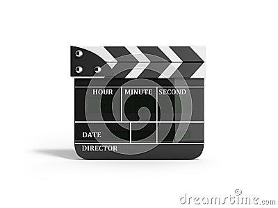 Movie clapper board high quality 3d render on white Stock Photo