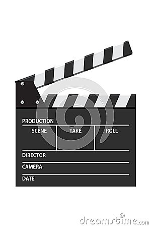 Movie Clapper Board Vector Illustration. Video Icon. Film Making Industry Vector Illustration