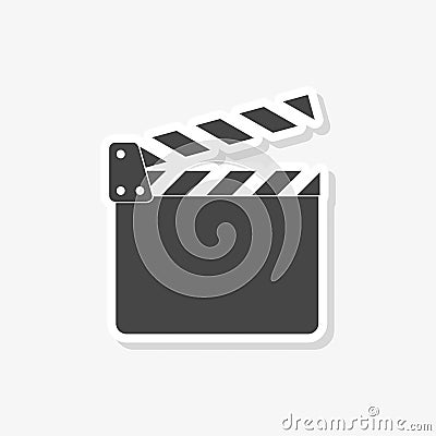 Movie Clapper, Film Flap sticker, simple vector icon Vector Illustration