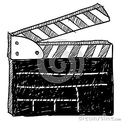 Movie clapperboard sketch Vector Illustration