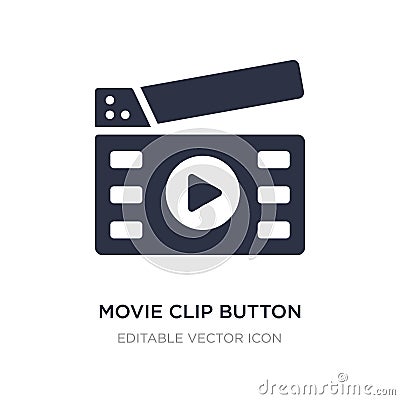 movie clip button icon on white background. Simple element illustration from Multimedia concept Vector Illustration