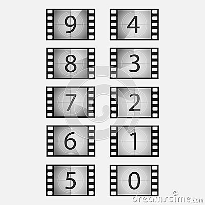 Movie countdown vector set Vector Illustration