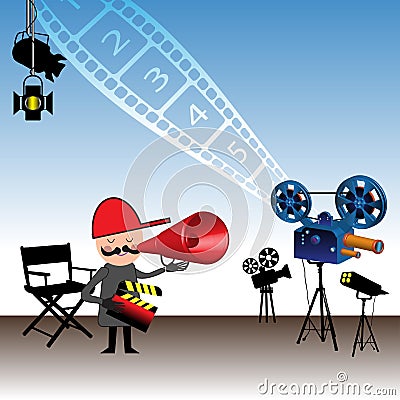 The movie director Vector Illustration