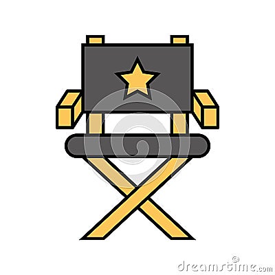 Movie director chair icon Vector Illustration