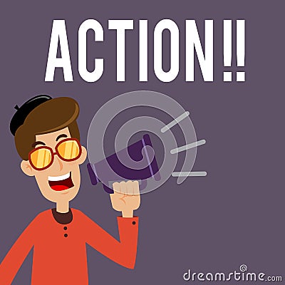 Movie Director Shouting Action Vector Illustration