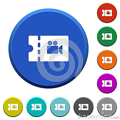 Movie discount coupon beveled buttons Stock Photo
