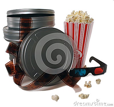 movie film canisters Stock Photo