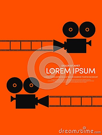 Movie and film modern retro vintage poster background Vector Illustration