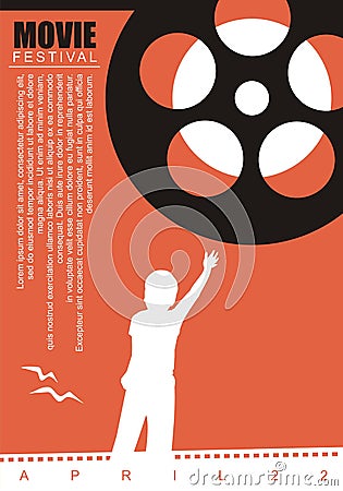 Movie film poster background Vector Illustration