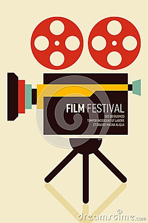 Movie and film poster design template background modern vintage retro style Vector Illustration