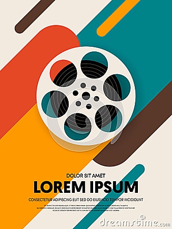 Movie and film poster template design modern retro vintage style Vector Illustration