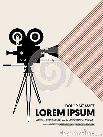 Movie and film poster template design modern retro vintage style Vector Illustration