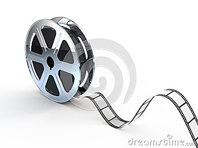 Movie films spool with film Stock Photo