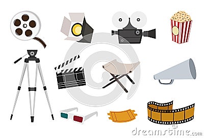 Movie icon set Vector Illustration