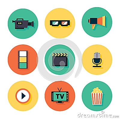 Movie Icon Set Vector Illustration