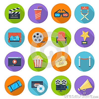 Movie icon set Vector Illustration