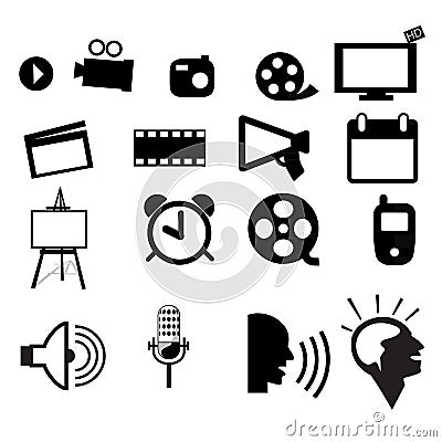 Movie icon set vector Vector Illustration