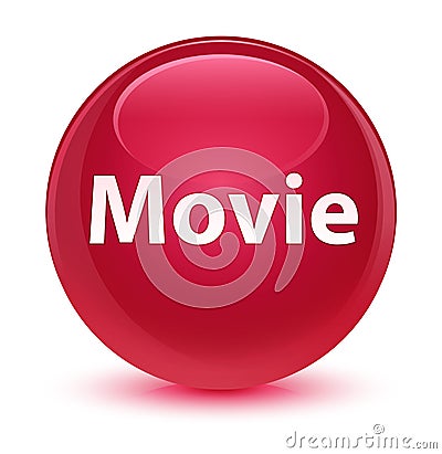 Movie glassy pink round button Cartoon Illustration