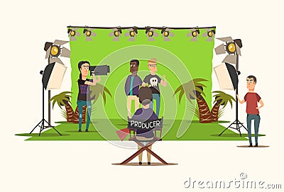Movie Making Composition Vector Illustration