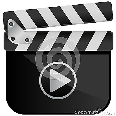 Movie Media Player Film Slate Vector Illustration