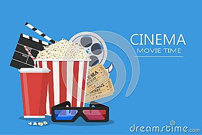 Movie poster template. Vector Illustration