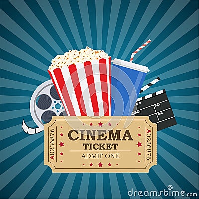 Movie poster template. Vector Illustration