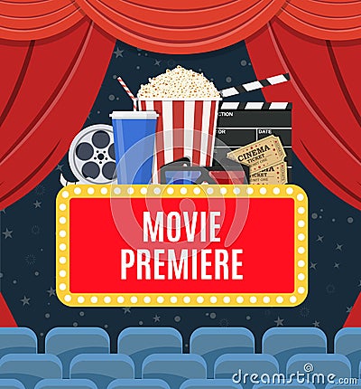 Movie premiere poster Vector Illustration