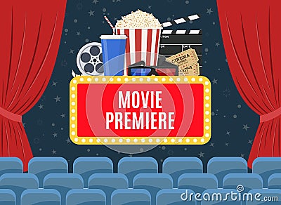 Movie premiere poster Vector Illustration