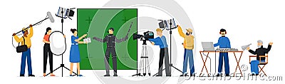 Movie production scene Vector Illustration