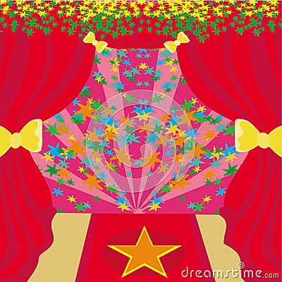 Movie star symbol on a red carpet representing Hollywood premier Vector Illustration