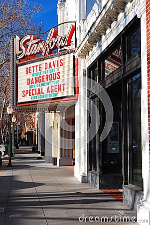 Classic Hollywood films on their marquee Editorial Stock Photo
