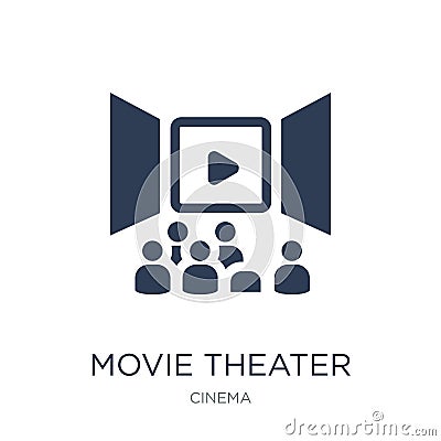 Movie Theater icon. Trendy flat vector Movie Theater icon on white background from Cinema collection Vector Illustration