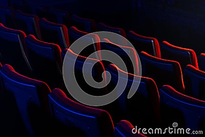 Movie theatre empty seats Stock Photo