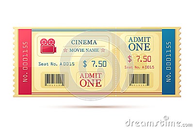 Movie Ticket Vector Illustration
