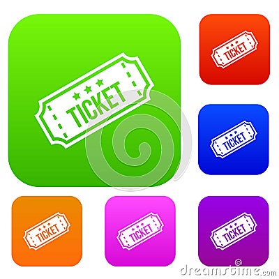 Movie ticket set collection Vector Illustration